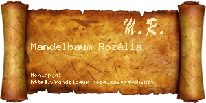 Mandelbaum Rozália névjegykártya